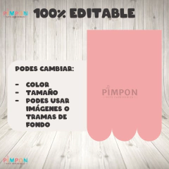 PACK 6 MOLDES EDITABLES BANDERINES / PENNANT / GALHARDETE - comprar online