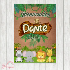 Kit imprimible textos editables - Animales de la selva - comprar online