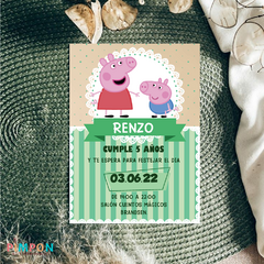Kit imprimible textos editables - Peppa y George Pig (verde) - buy online