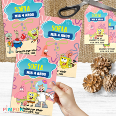 Kit imprimible personalizado - Bob esponja (rosa) - online store