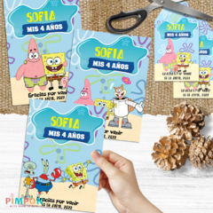Kit imprimible textos editables - Bob esponja - tienda online