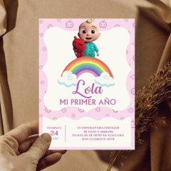 Kit imprimible textos editables - Cocomelon (rosa) - comprar online