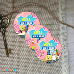 Image of Kit imprimible textos editables - Bob esponja (rosa)