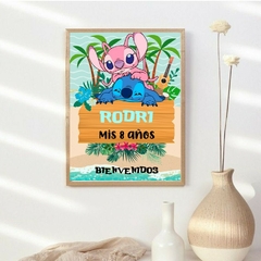 Kit imprimible personalizado - Stitch y Angel (celeste) - buy online