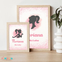 Kit imprimible textos editables - Barbie Silueta