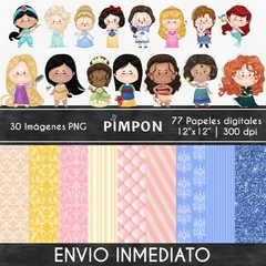 Cliparts + Papeles digitales - chubby princesses