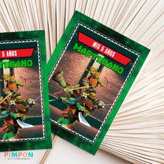 Kit imprimible textos editables - Tortugas Ninja - pimpon