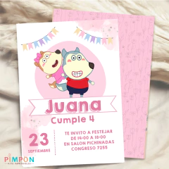 Kit imprimible textos editables - Wolfoo y Lucy - comprar online