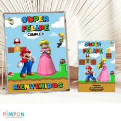 Kit imprimible textos editables - Super mario Bros - pimpon