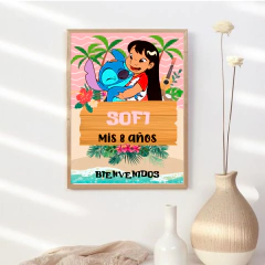 Kit imprimible personalizado - Lilo y Stitch (rosa)