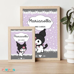 Kit imprimible textos editables - kuromi en internet