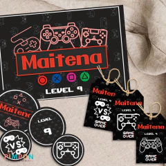 Kit imprimible textos editables - Gamer mod. 02