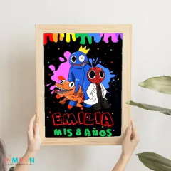 Kit imprimible textos editables - Rainbow Friends - pimpon