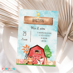 Kit imprimible textos editables - Granja acuarela (turquesa) - (copia) - pimpon