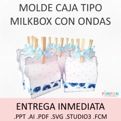 Molde Patron 100% Estilo Caja Milkbox Con Ondas