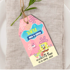 Image of Kit imprimible personalizado - Bob esponja (rosa)
