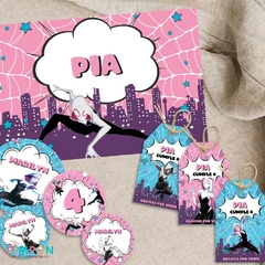 Kit imprimible personalizado - Ghost spider - Spider Wen - pimpon
