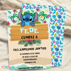 Kit imprimible personalizado - Stitch (celeste) - buy online
