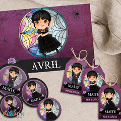 Kit imprimible textos editables - Merlina Addams