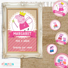 Kit imprimible textos editables - Peppa Pig en internet