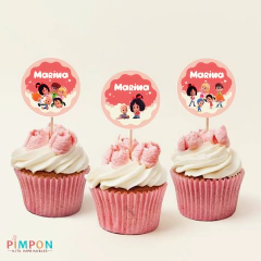 Kit imprimible personalizado - Cleo y Cuquin (rosa) - pimpon