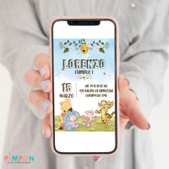 Kit imprimible textos editables - Winnie pooh bebe - tienda online