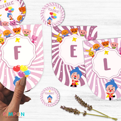 Kit imprimible textos editables - Plim plim (rosa) - pimpon