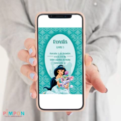 Kit imprimible textos editables - Princesa Jazmin - pimpon