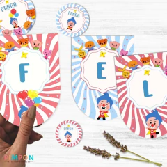 Kit imprimible textos editables - Plim plim - pimpon