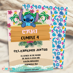 Kit imprimible personalizado - Stitch (rosa) - comprar online