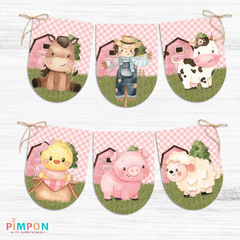 Kit imprimible personalizado - Granja acuarela (rosa) - tienda online