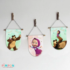 Kit imprimible textos editables - Masha y el Oso mod. 02 - loja online