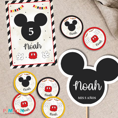 Kit imprimible textos editables - mickey mouse - tienda online