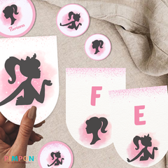 Kit imprimible textos editables - Barbie Silueta - online store