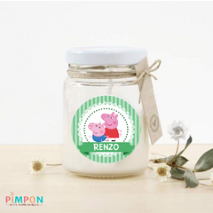 Kit imprimible textos editables - Peppa y George Pig (verde) - online store
