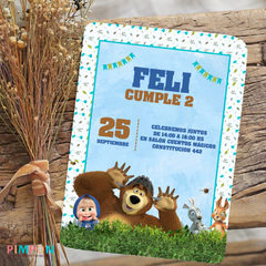 Kit imprimible textos editables - Masha y el oso mod. 01 - online store