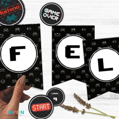 Kit imprimible textos editables - Gamer - tienda online