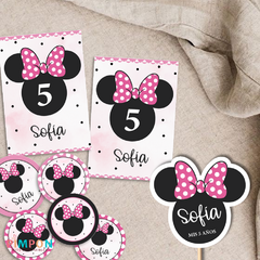 Kit imprimible personalizado - minnie mouse rosa - loja online
