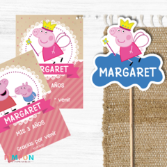 Kit imprimible textos editables - Peppa Pig - pimpon