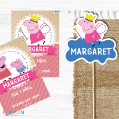 Kit imprimible textos editables - Peppa Pig - pimpon