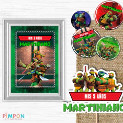Imagen de Kit imprimible textos editables - Tortugas Ninja