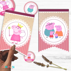 Kit imprimible textos editables - Peppa Pig - tienda online