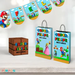 Kit imprimible textos editables - Super mario Bros