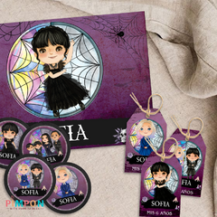 Kit imprimible personalizado - Merlina Addams y Enid on internet