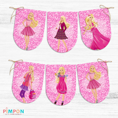 Kit imprimible textos editables - Barbie - pimpon