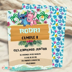 Kit imprimible personalizado - Stitch y Angel (celeste) on internet