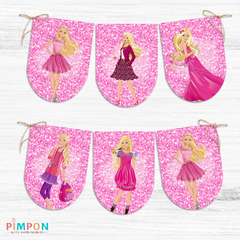 Kit imprimible personalizado - Barbie - pimpon