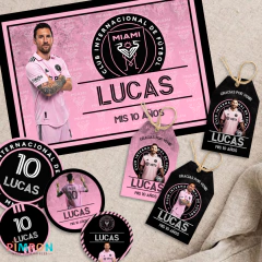 Kit imprimible textos editables - Lionel Messi - Inter Miami