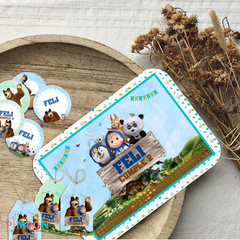 Image of Kit imprimible textos editables - Masha y el oso mod. 01