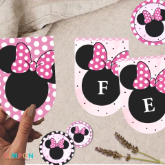 Imagen de Kit imprimible personalizado - minnie mouse rosa